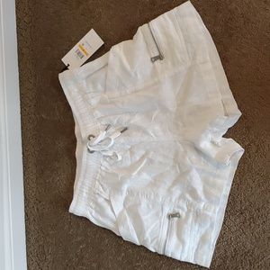 Womens DKNY Jeans Linen Blend Pull On  Shorts Size  Large XL 1X 2X White NWT